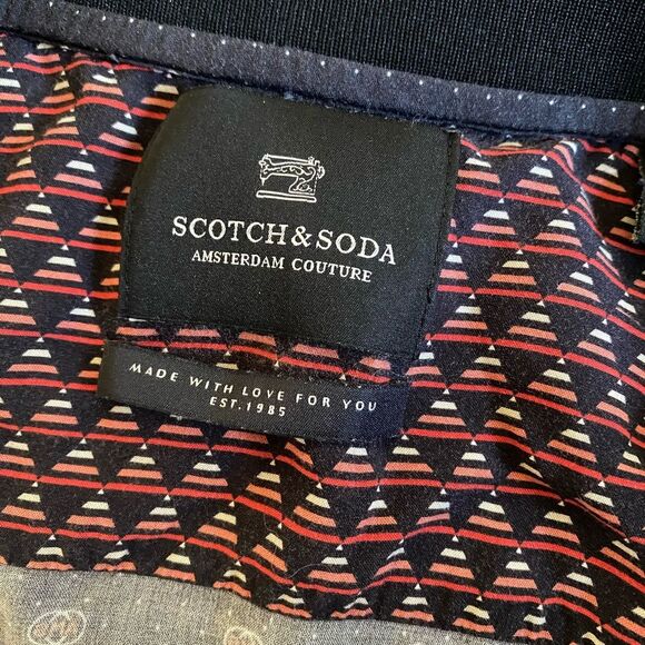 Scotch & Soda Men's 100% Viscose Full Zip Bomber Jacket Size S Black Amsterdam - Picture 14 of 16